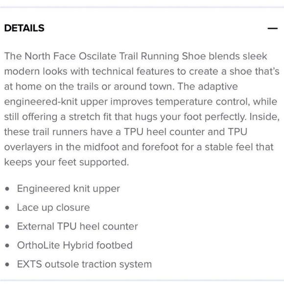 The North Face Oscilate Trail Running Sneakers 7 - Picture 9 of 9